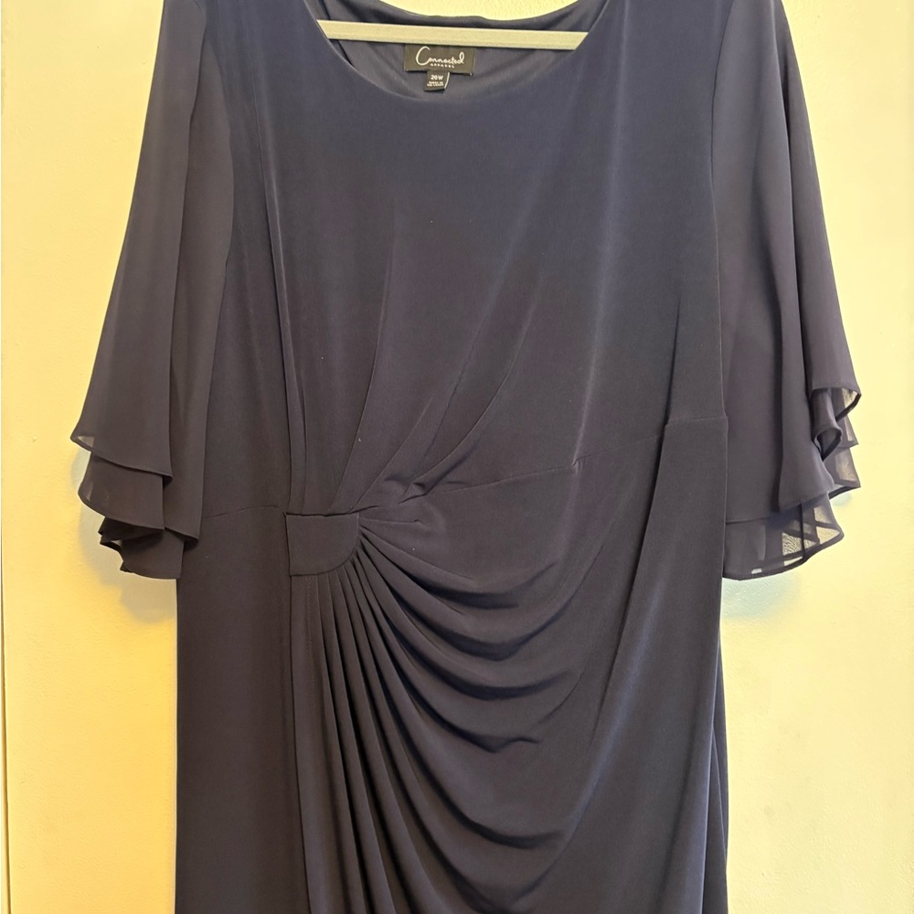 Connected Apparel Dark Blue Midi Dress - Picture 3 of 5